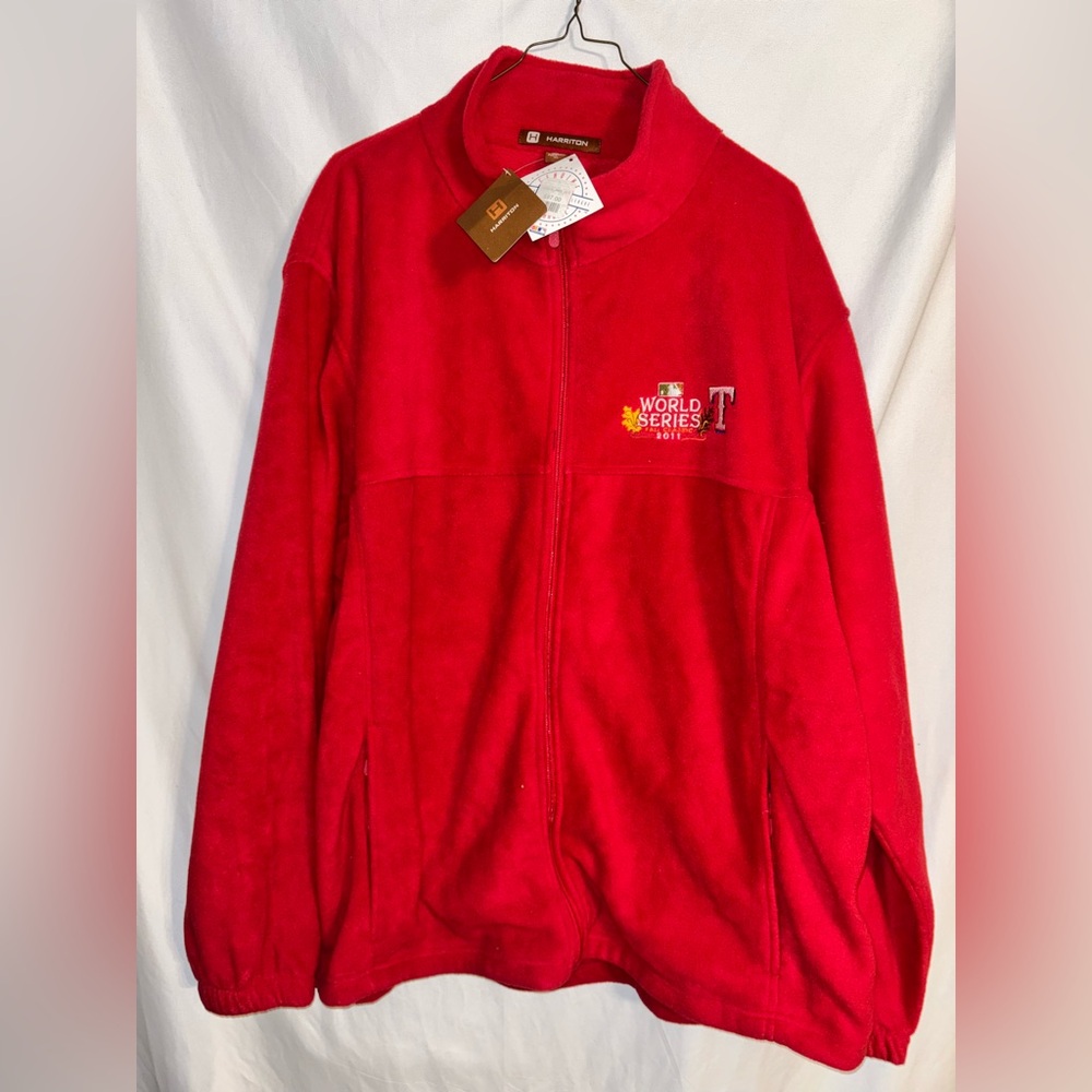 Texas Rangers Harriton Fleece World Series 2011 Champions Red XL NWT‎